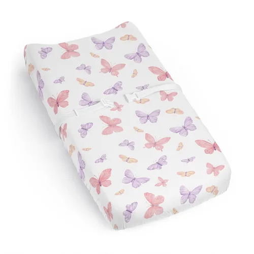 Miniatura 10 de Sweet Jojo Designs Funda para cambiador de bebé (flores de ciervos del bosque) para niñas, fundas para cambiar pañales para bebés/recién nacidos