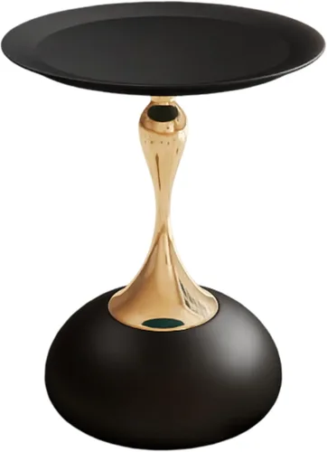 Miniatura 10 de Mesa auxiliar redonda de metal, mesa de pedestal moderna, mesas de bebidas de esquina, mesa auxiliar de acento mesita de noche para sala de estar