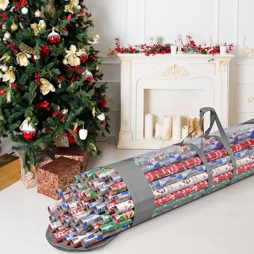 Miniatura 5 de ProPik Bolsa organizadora de papel de regalo para todos tus envoltorios y cintas de regalo, se adapta a rollos largos de 40 pulgadas, soporta hasta