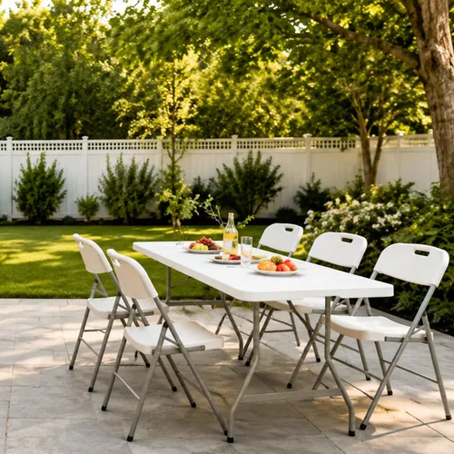 Miniatura 2 de Mesa plegable de 6 pies x 30 pulgadas, mesas de plástico para uso en interiores y exteriores, para picnic, fiesta, comedor, mesa de uso pesado