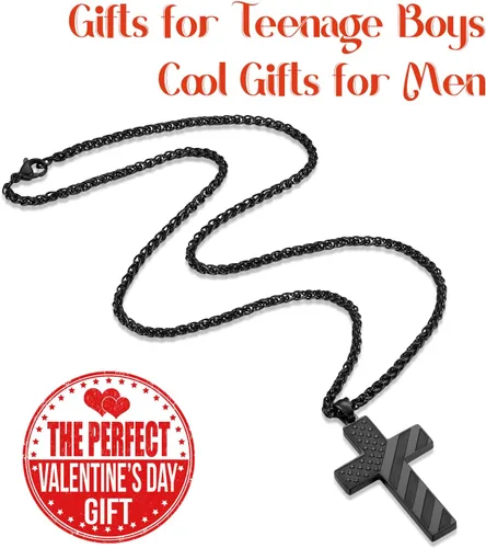Miniatura 5 de SAM & LORI Regalos para adolescentes, niños, hombres, collar de cruz de bandera estadounidense para hijo, novio, marido, padre en cumpleaños