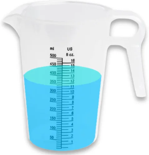 Miniatura 10 de ACCUPOUR 8 onzas (250 mL) jarra medidora, de plástico, multiusos - Excelente para productos químicos, aceite, piscina y césped - Incrementos