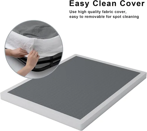 Miniatura 6 de Vehowy Base de resorte de 4 pulgadas para cama king, base de resorte solo tamaño king, base de colchón de servicio pesado, base de cama de metal