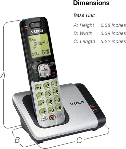 Miniatura 9 de Teléfono Vtech DECT 6.0 con identificador de llamadas / llamada en espera, plata / negro con 2 auriculares inalámbricos, Plateado 2 Teléfonos Plata
