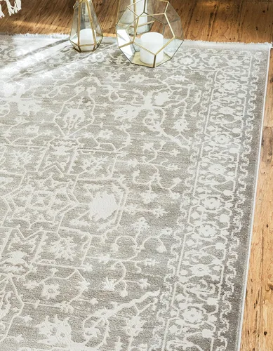 Miniatura 7 de Unique Loom Diseño tradicional clásico intrincado con detalles vintage envejecidos, alfombra de área, 3 pies 3 pulgadas x 5 pies 3 pulgadas, gris