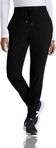 Barco One Pantalón deportivo, pantalón quirúrgico de altura media, con tejido elástico de 4 vías y 3 bolsillos, para mujer