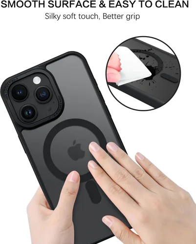Miniatura 5 de BENTOBEN Funda magnética para iPhone 15 Pro Max, compatible con MagSafe, translúcida mate, esmerilada, antihuellas, delgada, a prueba de golpes