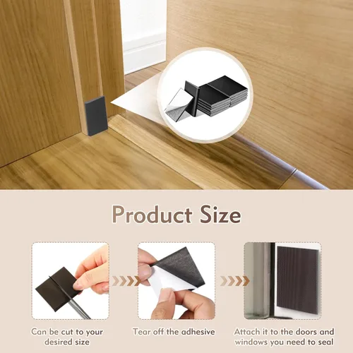 Miniatura 5 de 12 sellos de esquina de puerta autoadhesivos color negro, sellos de esquina de puerta de espuma de alta elasticidad, burletes para puertas