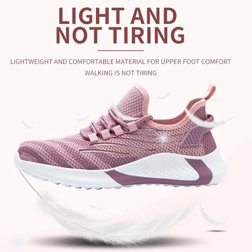 Miniatura 5 de MAIZUN Zapatos con punta de acero para mujer, ligeros, zapatos de trabajo de seguridad, indestructibles, antideslizantes, zapatos de punta compuesta