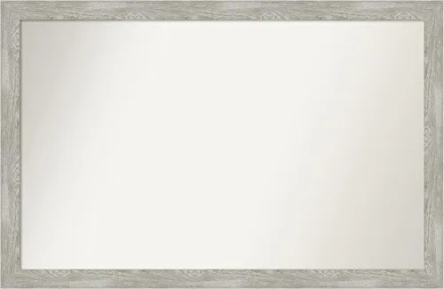 Miniatura 306 de Amanti Art Espejo de baño gris para sobre el fregadero, 31 x 48 pulgadas, espejo de tocador rectangular estrecho de color gris, marco de madera