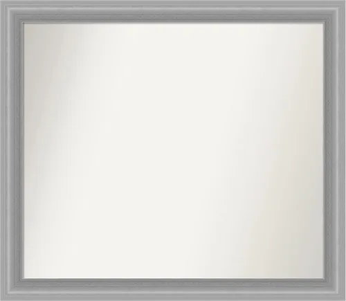 Miniatura 324 de Amanti Art Espejo de baño plateado para sobre el fregadero, 24 x 24 pulgadas, espejo cuadrado de peltre forjado a medida, marco de madera casual