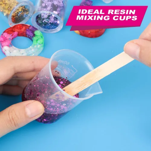 Miniatura 4 de LEOBRO 36 vasos mezcladores de resina, 12 vasos medidores de plástico de 3.5 onzas líquidas para resina, 24 tazas de mezcla de pintura de 1.7 fl oz