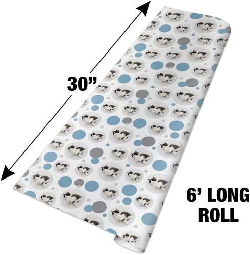 Miniatura 4 de GRAPHICS & MORE Rollo de papel de regalo de alta calidad con diseño de gato persa y blanco