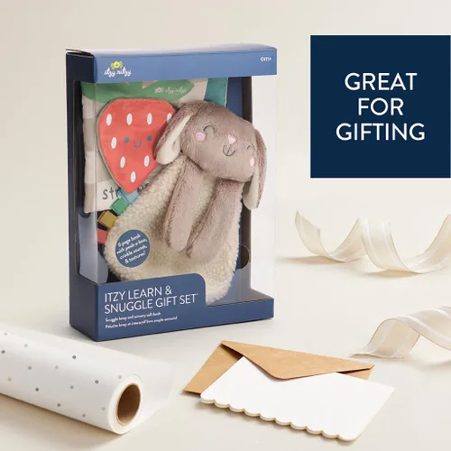 Miniatura 7 de Itzy Ritzy Juego de regalo de libro de conejito Lovey & Crinkle, juego de regalo para aprender y acurrucarse, incluye un suave libro amoroso y suave