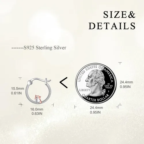 Miniatura 119 de VONALA Bonitos aretes de aro de plata de ley 925, regalos de cumpleaños para mujer