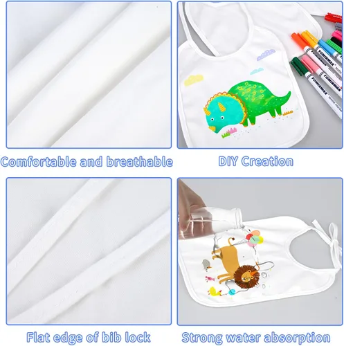 Miniatura 3 de GOLDGE Deslumbra en baby showers con un kit de decoración de baberos de bricolaje de 44 piezas. 24 baberos, 6 plantillas, 14 marcadores. Regalo