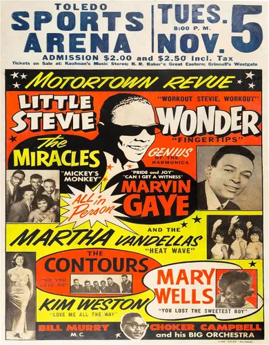 Miniatura 8 de Motown Black Music - Arte de pared afroamericano - Arte negro - Cultura afroamericana - Historia - Stevie Wonder, carteles de concierto de Marvin