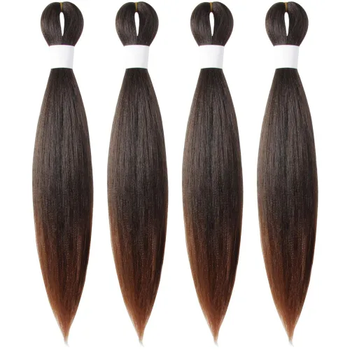 Miniatura 12 de Cabello trenzado preestirado de 10 pulgadas, 4 paquetes, extensiones de cabello corto para trenzas, cabello sintético preestirado #1 (negro azabache)