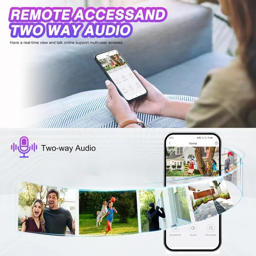 Miniatura 6 de CKK Cámara de doble lente de 2 MP, WiFi inalámbrica de 2.4/5 GHz, cámaras de seguridad para exteriores Plug & Play para zoom de 10X Pane Tilt 360°
