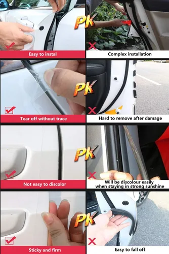 Miniatura 4 de ToLanbbt Protector Invisible para Borde de Puerta de Automóvil, Protectores de Umbral de Puerta Automotriz Anti-Rayones, Cinta Adhesiva Impermeable