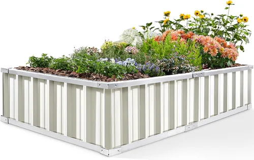 Miniatura 22 de King Bird - Cama de jardín elevada de 68 x 36 x 12 pulgadas, kit de caja de maceta de metal de acero galvanizado para jardín al aire libre, con 2