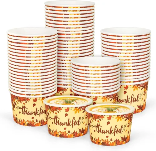Miniatura 8 de JarThenaAMCS Paquete de 50 cuencos de papel de trébol del día de San Patricio, 9 onzas, aperitivos, helados, sopa, postre, tazones desechables