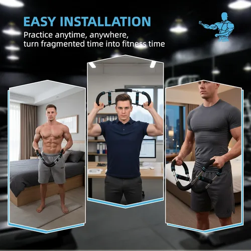 Miniatura 3 de Ejercitador de brazo Twister ajustable, barra de entrenamiento de primavera para fortalecimiento del antebrazo, tríceps y pecho, equipo portátil