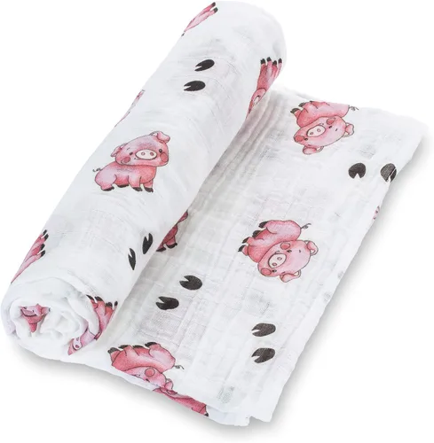 Miniatura 9 de LollyBanks Manta para Envolver, Mantas de Muselina 100% Algodón para Niños y Niñas, Manta de Recepción para Recién Nacido Grande de 47 x 47