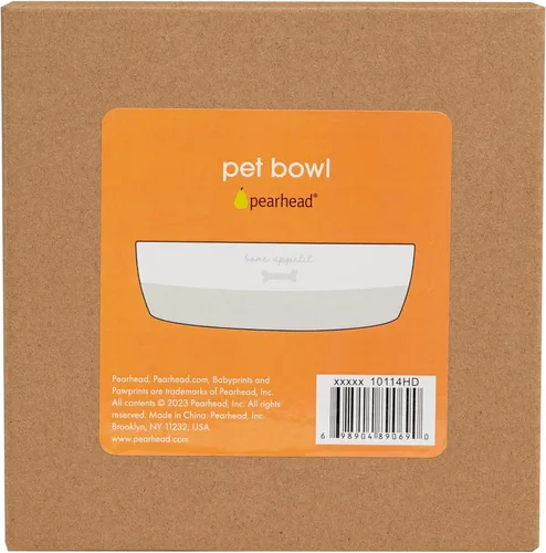 Miniatura 13 de Pearhead Ceramic Bone Appétit - Cuenco para perros, capacidad para 2 tazas, plato de gres para alimentos y agua, comedero para mascotas gris y Tazón