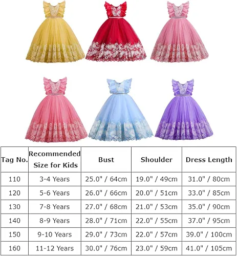 Miniatura 7 de Vestido de princesa para niña vestido de tul hinchado vestido de dama de honor boda comunión fiesta de cumpleaños concurso vestido de graduación