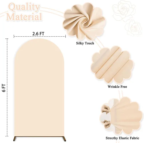 Miniatura 3 de Fundas de arco para boda, de elastano, para telón de fondo arqueado, 6 x 2.6 pies, cubierta de marco de arco de globos para decoración de fiesta