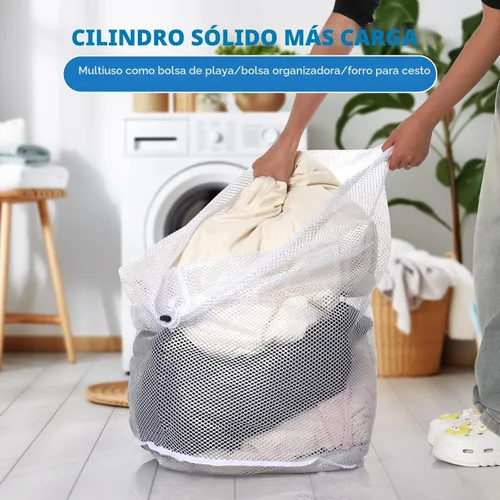 Miniatura 2 de 3 bolsas de malla para lavandería para lavadora, bolsas de malla jumbo para ropa delicada, ropa de cama, juguetes con cierre de cordón resistente