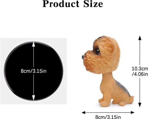 Miniatura 6 de Perros de juguete con cabeza móvil para decorar el auto (Yorkshire Terrier)