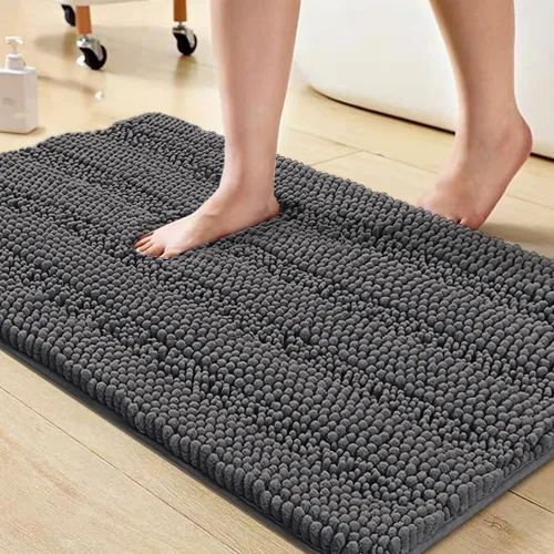 Miniatura 37 de Turquoize Alfombras de Baño de Chenilla Peludas Alfombra de Baño Antideslizante Gruesas Alfombras Peludas para Baño Chenilla Juego de Alfombra