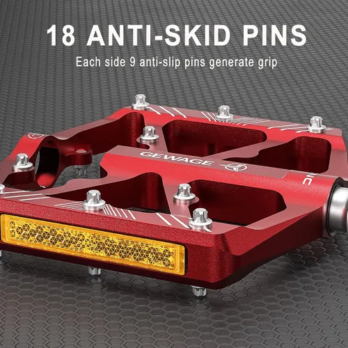 Miniatura 6 de Pedales de bicicleta de 9/16 pulgadas, pedales de bicicleta con reflectores, 3 rodamientos sellados, pedales de plataforma ancha para bicicleta