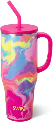 Miniatura 10 de Swig Life - Taza Mega de 40 onzas, Taza de 40 oz con asa y pajita, apta para portavasos, apta para lavavajillas, taza aislante extra grande