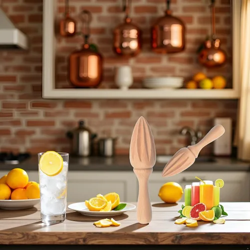 Miniatura 5 de Exprimidor de cítricos de madera – Escariador manual portátil de limón/naranja Herramienta exprimidora de frutas para el hogar, cafetería y bar