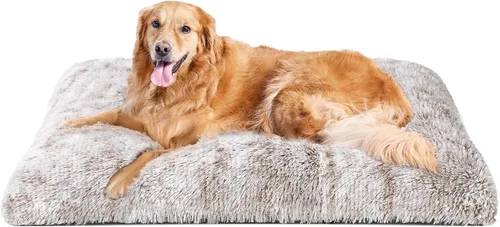 Miniatura 24 de EHEYCIGA Cama Esponjosa para Jaula de Perros Grandes, Almohadilla de Jaula de Piel Sintética Afelpada, Cama Calmante Anti-Ansiedad para Perros Negro
