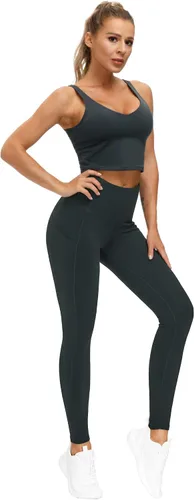 Miniatura 6 de The Gym People - Pantalones deportivos gruesos de tiro alto, con bolsillos y control de abdomen, leggings para entrenar, correr, hacer yoga