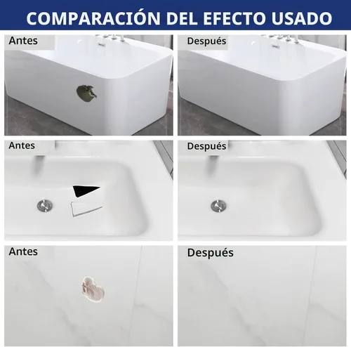 Miniatura 2 de Kit de reparación de bañera, color blanco, kit de reparación para ducha de fibra de vidrio y fregadero de porcelana, kit de reparación