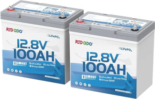 Miniatura 40 de Redodo Paquete de 3 baterías de litio de 12 V 100 Ah Grupo 24, ciclo profundo de 1280 Wh con BMS de 100 A, batería recargable de litio de más