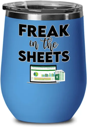 Miniatura 5 de Freak In The Sheets Excel Wine Tumbler for Accountant CPA Accounting Thank You Appreciation Ideas for Boss Coworker Office Humor 12 oz Powder Coated