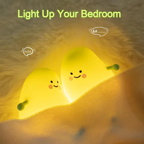 Miniatura 2 de Linda luz nocturna para niños, lámpara de sueño de mango, luz cálida, decoración de dormitorio, luz nocturna de silicona, luces nocturnas de bebé