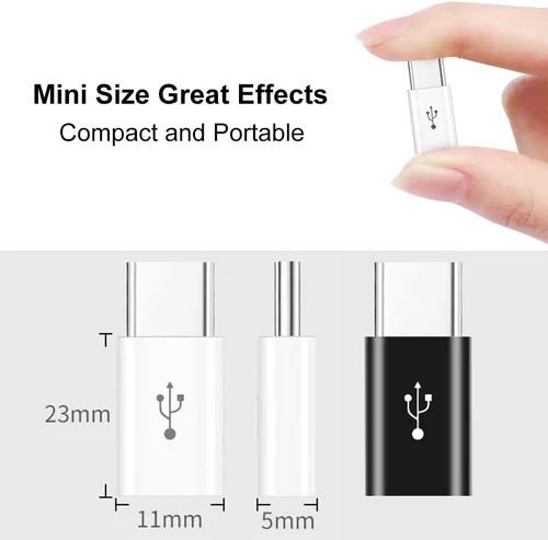 Miniatura 6 de Adaptador Micro USB a USB C (paquete de 4), adaptador Micro-USB hembra a USB-C macho OTG compatible con Samsung Galaxy, LG, Huawei, teléfonos