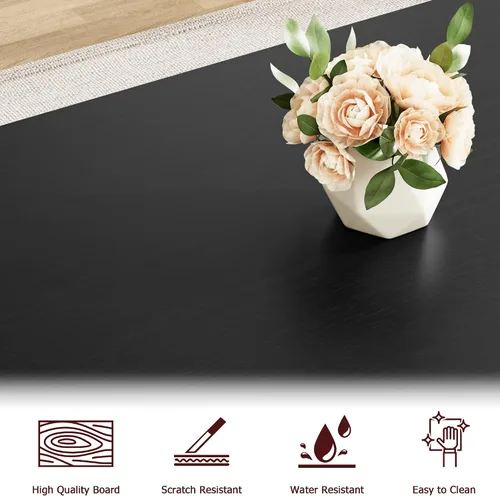 Miniatura 6 de GAOMON Juego de mesa de comedor de 55 pulgadas para 4-6, juego de mesa de cocina con 2 bancos, juego de mesa de comedor rectangular con marco