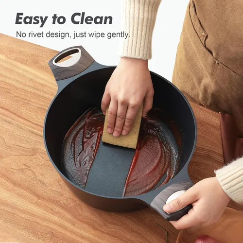 Miniatura 5 de SENSARTE - Olla antiadherente con tapa, 2.6/4.5/6.6/8.5 QT Olla de sopa, olla para guisos, olla para pasta saludable, olla de cocina grande y Negro