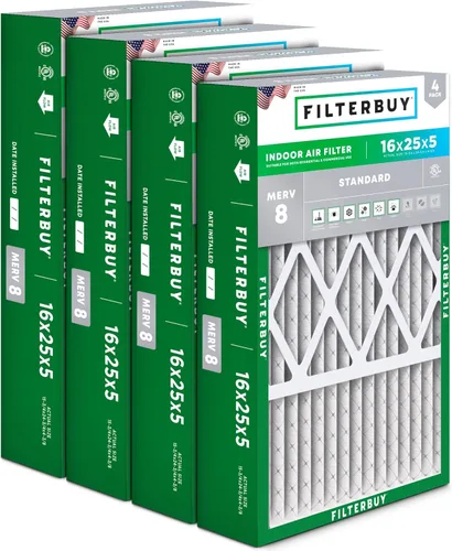 Miniatura 17 de Filterbuy Filtro de aire MERV 8 Essential Dust & Allergy Defense de 10 x 17 x 2 pulgadas (paquete de 4), filtros exteriores plisados electrostáticos