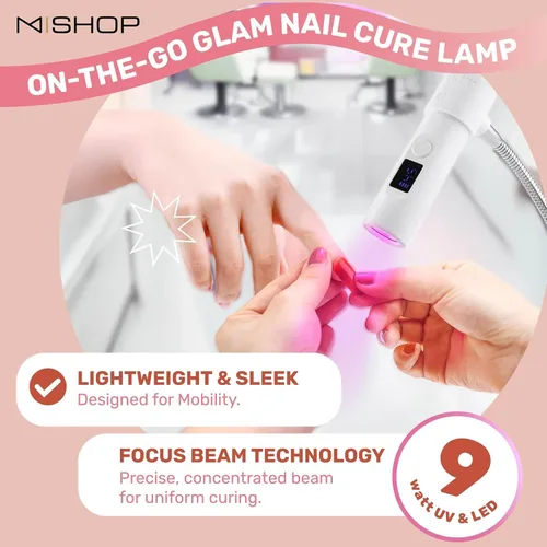 Miniatura 8 de M - GlamCure GO Lámpara de curado de uñas con tecnología Focus Beam, pantalla táctil - Luz LED y UV para uñas - Lámpara de curado para uñas de gel