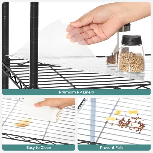 Miniatura 4 de SONGMICS Estantes de almacenamiento de 5 niveles, estantería de alambre, estantes de metal de cocina, estante de almacenamiento con estantes