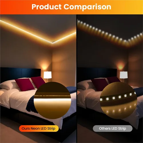 Miniatura 4 de Tira de neón DC 24V 1.6-65.6 ft IP67 impermeable, multicolor, retroiluminación de TV, tubo de silicona flexible para el hogar, luz LED